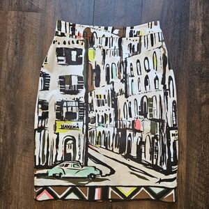 Kate Spade Havana Cityscape Pencil Skirt - Multicolor